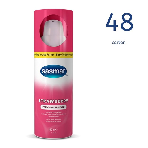[29337213008246] Strawberry Personal Lubricant 60ml/2.3oz Pump (Carton 48)
