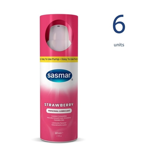 [19337213008249] Strawberry Personal Lubricant 60ml/2.3oz Pump (6 Units)